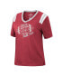 Women's Heathered Crimson Alabama Crimson Tide 15 Min Early Football V-Neck T-shirt