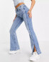 Фото #3 товара River Island Amelie spliced flare jeans in blue