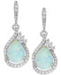 ფოტო #1 პროდუქტის Lab-Grown Opal (1-1/2 ct. t.w.) and White Sapphire (1/2 ct. t.w.) Drop Earrings in Sterling Silver
