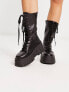 Фото #2 товара ASOS DESIGN Wide Fit Athens 3 chunky high lace up boots in black