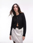 Фото #1 товара Topshop knitted micro cardi in black