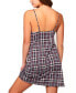 Фото #2 товара Women's Cozy Modal Plaid Trimmed in Elegant Lace 1 Pc Nightgown