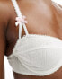 Wild Lovers Edie pointelle bra with bow details in white Белый, EU 70 B - фото #2