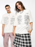 Фото #1 товара COLLUSION Unisex ecru oversized t-shirt with text print