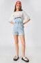 Фото #1 товара Шорты женские высокая талия с карманами из джинсовой ткани Koton
