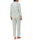 Фото #2 товара Women's 2-Pc. Floral 3/4-Sleeve Pajamas Set