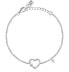 Beautiful silver bracelet Heart with zircons Silver LPS05AWV21 silver, clear - фото #1