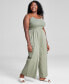 Фото #3 товара Trendy Plus Size Smocked Jumpsuit, Created for Macy's
