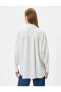 4sak60206uw 001 Kırık Beyaz Kadın Dokuma Uzun Kollu Gömlek