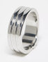 WTFW engraved line band ring in silver