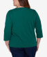 ფოტო #3 პროდუქტის Plus Size Classic Birds With Hats Detailed Crew Neck Top