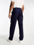 Фото #3 товара ASOS DESIGN straight linen mix suit trousers in navy