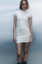 Фото #2 товара Короткое платье из эластичного трикотажа с блестящей нитью ZARA