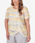 Plus Size Charleston Short Sleeve Crew Neck Top with Watercolor Print