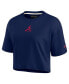 ფოტო #3 პროდუქტის Women's Navy Atlanta Braves Super Soft Short Sleeve Cropped T-shirt
