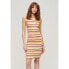 SUPERDRY Rib Bodycon Long Sleeve Short Dress Varsity Orange Stripe, M - фото #2