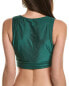 Vince Camuto Ribbed Crop Bikini Top Women's Green Xs