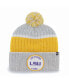 Фото #1 товара Men's Gray LSU Tigers Holcomb Cuffed Knit Hat with Pom