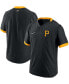 Фото #1 товара Men's Black, Gold Pittsburgh Pirates Authentic Collection Short Sleeve Hot Pullover Jacket