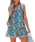 Фото #1 товара Women's Floral Print Lace Trim Mini Beach Dress