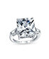 ფოტო #1 პროდუქტის Art Deco Style .925 Sterling Silver Large 10CT Rectangle AAA CZ Cubic Zirconia Brilliant Cut Statement Engagement Ring Baguette Side Stones