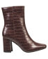 H Halston Women's Ella Heeled Croco Boots