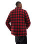 French Connection lined padded check shirt in red