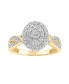 ფოტო #1 პროდუქტის Diamond Oval Cluster Engagement Ring (1/2 ct. t.w.) in 14k Gold