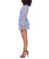 ფოტო #6 პროდუქტის Juniors' Metallic V-Neck Belted Tiered Dress