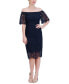 Фото #1 товара Women's Lace Off-The-Shoulder Midi Dress
