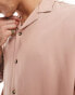 ASOS DESIGN 90s oversized fit viscose shirt with revere collar in dusty pink Staubrosa, M - Chest 40 - фото #3