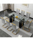 Фото #3 товара Rectangular Glass Table for 6-8 with MDF Legs