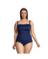 Фото #6 товара Plus Size Chlorine Resistant Bandeau Tankini Swimsuit Top with Removable Adjustable Straps
