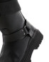 Bershka biker boot in black