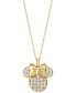 Фото #1 товара Disney cubic Zirconia Minnie Mouse 18" Pendant Necklace in 18k Gold-Plated Sterling Silver