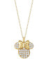 ფოტო #1 პროდუქტის Cubic Zirconia Minnie Mouse 18" Pendant Necklace in 18k Gold-Plated Sterling Silver