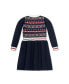 ფოტო #7 პროდუქტის Toddler Girls Long Sleeve Nordic Fair Isle Sweater Dress, Toddler|Child