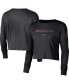 Фото #1 товара Women's Black Arkansas Razorbacks 2-Hit Cropped Long Sleeve Logo T-shirt