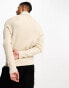 ONLY & SONS roll neck ribbed jumper in beige