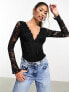 Jaded Rose lace corset bodysuit in black