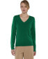 Фото #5 товара Women's 100% Pure Cashmere Long Sleeve Pullover V Neck Sweater (8160, Lime, Large )