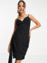 Jaded Rose Maternity drape front mini cami dress in black
