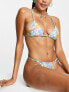 Фото #4 товара COLLUSION flower print beaded triangle bikini top co-ord in multi