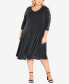 ფოტო #1 პროდუქტის Plus Size Glam Sleeve V-neck Dress