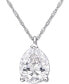 Фото #1 товара Macy's lab-Created Moissanite Pear-Cut 17" Pendant Necklace (3-1/4 ct. t.w.) in 14k White Gold