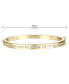 ფოტო #2 პროდუქტის 14k Yellow Gold Plated with Bezel Set -Like Cubic Zirconia Baguette Bangle Bracelet