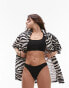 Фото #2 товара Topshop mix and match rib high leg bikini bottoms in black