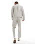 Фото #4 товара ASOS DESIGN smart co-ord slim fit textured rib trousers in stone