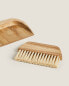 Wooden dustpan and brush