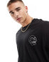 Jack & Jones oversized t-shirt with skulls back print in black